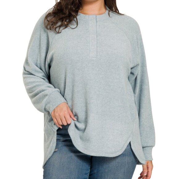 6. Henley placket sweater - Picture 1 of 3